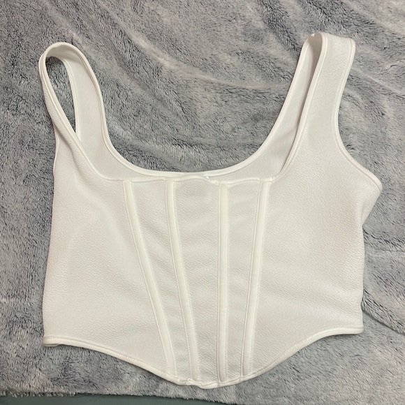 white corset top!! worn once, size xs but is really a size s - Picture 1 of 2